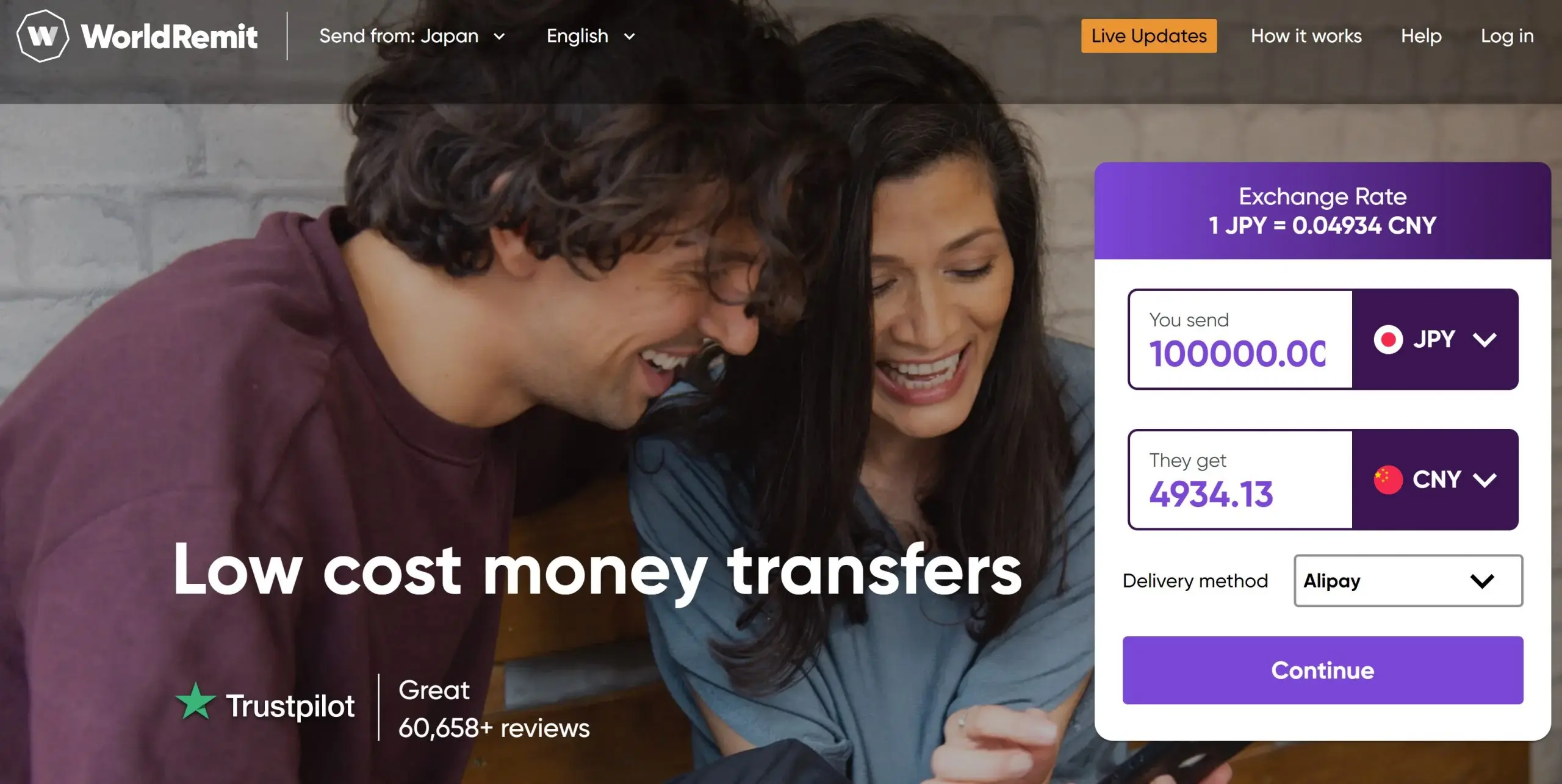 Japan to China money transfer