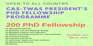 CAS TWAS President Fellowship 2020