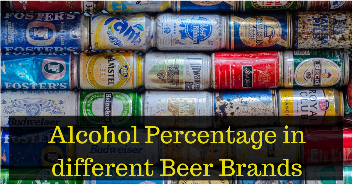 Alcohol percentage in beer (20+ world famous brands)