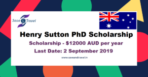 Henry Sutton PhD Scholarship