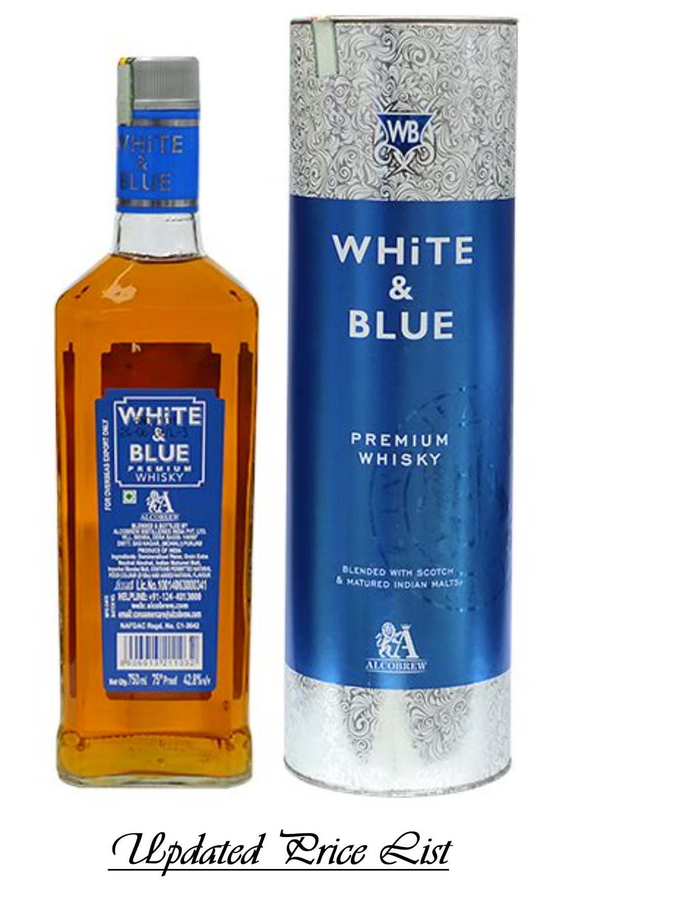 White and blue whisky price