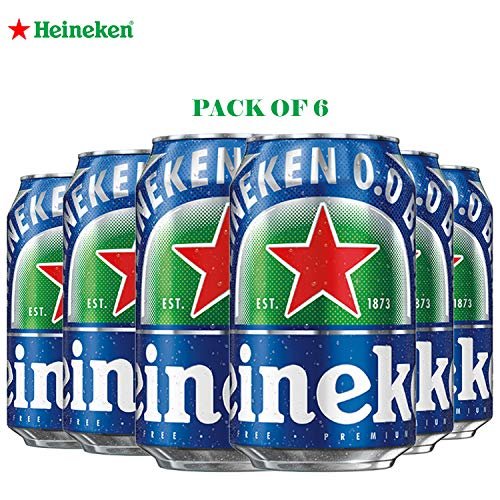 Heineken 0.Non Alcohol Beer - Zero Dot Zero Can - Pack of 6 Jar, 6 x 330 ml